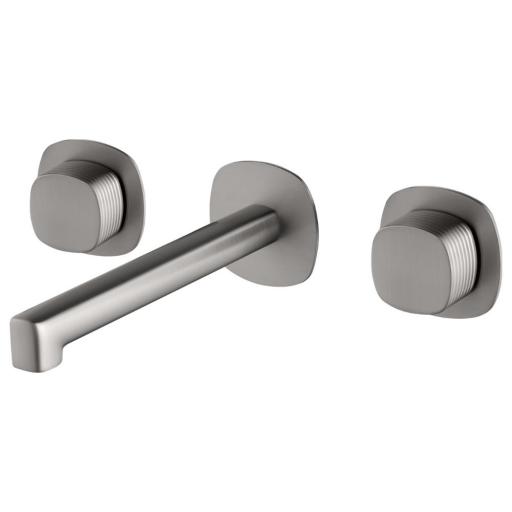 Grifo de lavabo bimando empotrado Firenze niquel cepillado de Imex