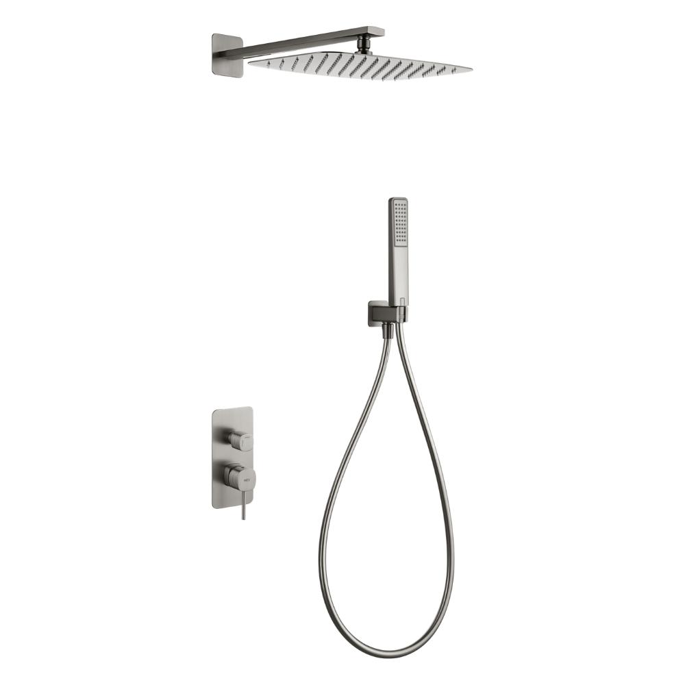 Conjunto ducha monomando empotrado Firenze niquel cepillado de Imex