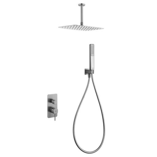 Conjunto de ducha termostático empotrado Firenze niquel cepillado de Imex [0]