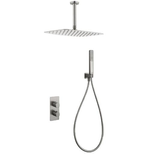 Conjunto de ducha termostático empotrado Sassari niquel cepillado de Imex [0]