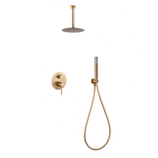 Grifo de ducha empotrado monomando TIVOLI oro cepillado de IMEX [0]