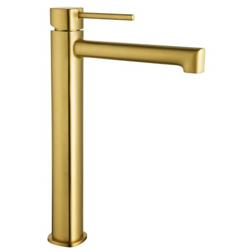 Grifo de lavabo alto monomando Toscana oro cepillado de Imex [0]
