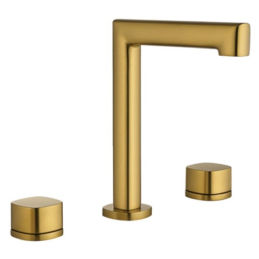 Grifo bimando de lavabo Toscana oro cepillado de Imex