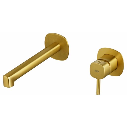 Grifo de lavabo monomando empotrado oro cepillado Toscana de Imex [0]