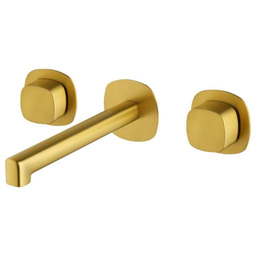 Grifo bimando de lavabo empotrado oro cepillado de Imex [0]