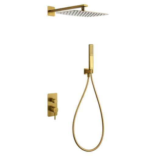 Conjunto monomando empotrado Toscana oro cepillado de Imex [0]