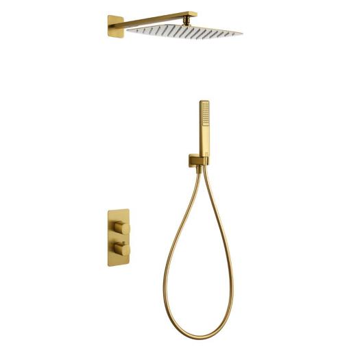 Conjunto de ducha empotrado termostático TOSCANA oro cepillado de imex [0]