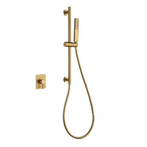Conjunto de ducha empotrado monomando 1 vía Toscana oro cepillado de Imex [0]