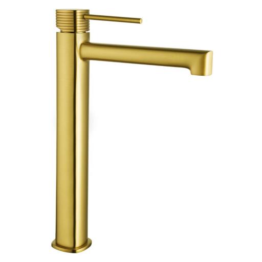 Grifo de lavabo alto monomando Firenze oro cepillado de Imex [0]