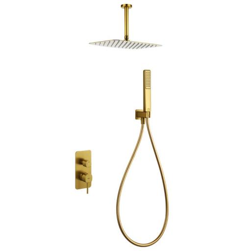 Conjunto de ducha monomando empotrado Sassari oro cepillado de Imex [0]