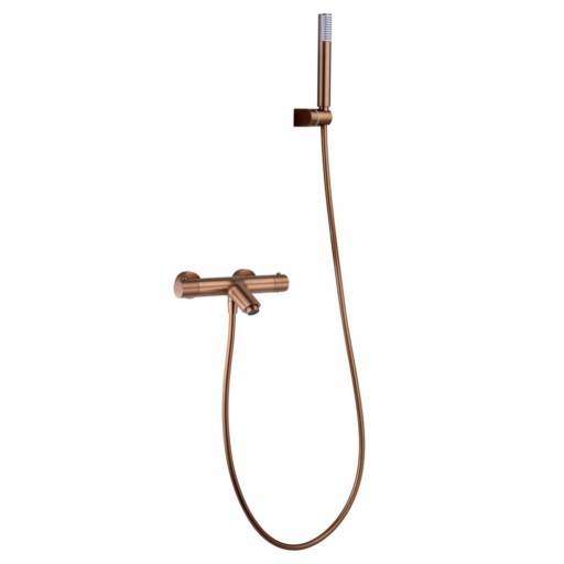 Grifo de baño termostático Monza oro rosa cepillado de Imex