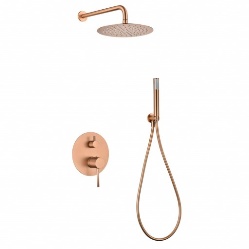 Grifo de ducha empotrado monomando Monza oro rosa cepillado de IMEX [0]