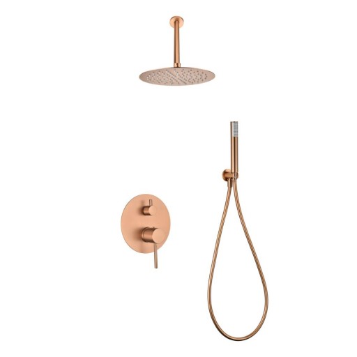 Grifo de ducha empotrado monomando TIVOLI oro rosa cepillado de IMEX [0]