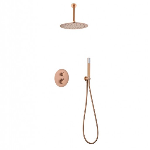 Grifo de ducha empotrado termostático TIVOLI oro rosa cepillado de IMEX [0]