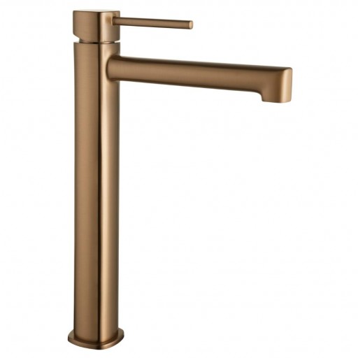 Grifo de lavabo alto monomando Toscana oro rosa cepillado de Imex [0]