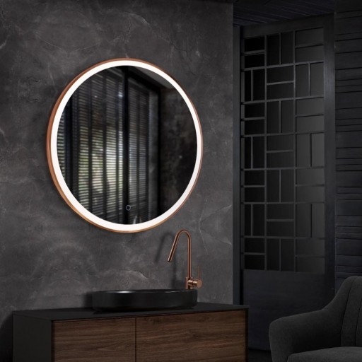 Espejo de baño Paris con luz perimetral redondo de Ledimex