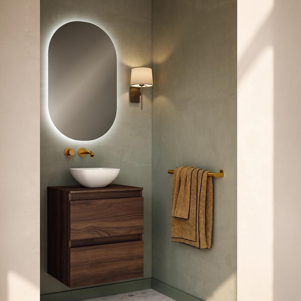 Mueble de baño Nido fondo reducido 2 cajones sobreencimera de Visobath con diferentes acabados