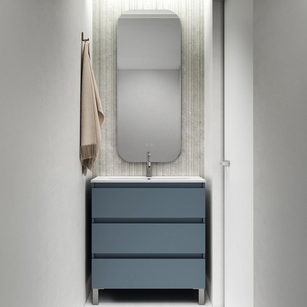 Mueble de baño Nido fondo reducido 3 cajones con patas de Visobath con diferentes acabados