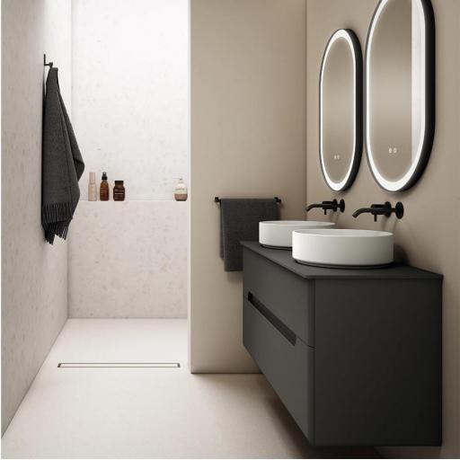 Mueble de baño Onda con 2 cajones encastrado de Visobath en diferentes acabados [1]