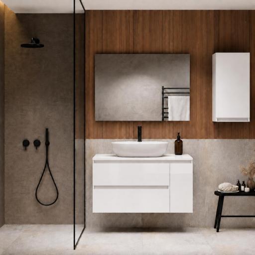 Mueble de baño sobre encimera Box 2 cajones 1 puerta suspendido de Visobath [1]