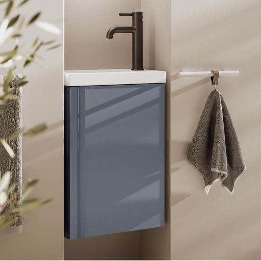 Conjunto mueble de baño fondo reducido Nido 1 puerta de Visobath con diferentes acabados [1]