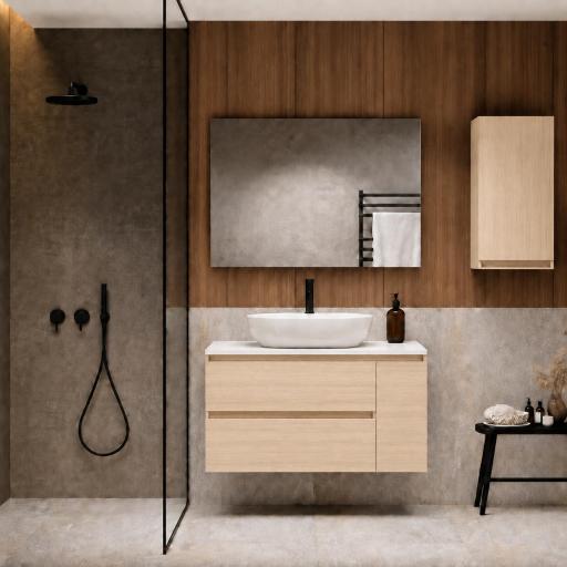 Mueble de baño sobre encimera Box 2 cajones 1 puerta suspendido de Visobath [0]