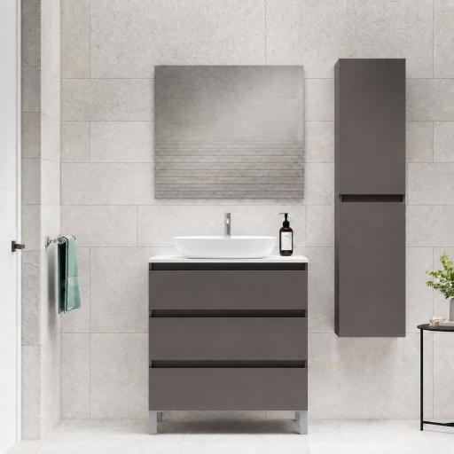 Mueble de baño sobre encimera Box 3 cajones con patas de Visobath [2]