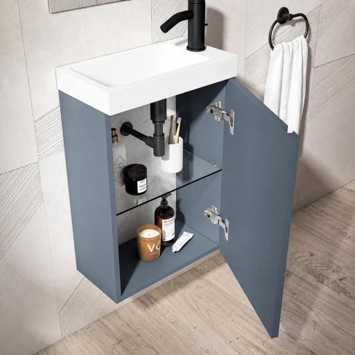 Conjunto mueble de baño fondo reducido Nido 1 puerta de Visobath con diferentes acabados [2]
