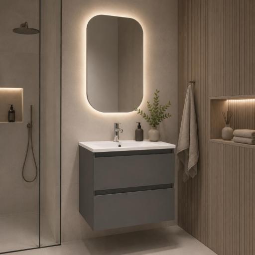 Mueble de baño de fondo reducido Nido 2 cajones suspendido de Visobath [3]