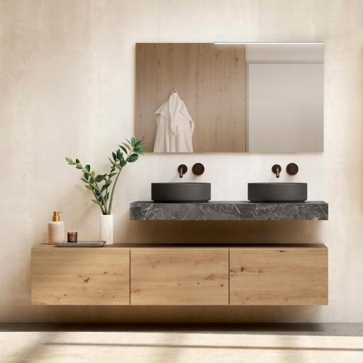 Mueble de baño Nomad suspendido 1 cajon sobre encimera de Visobath [1]