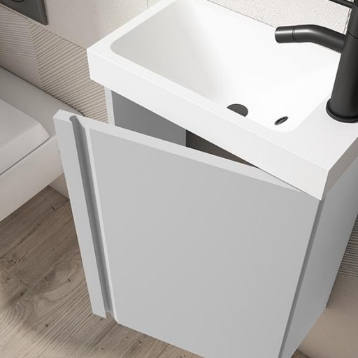 Promo conjunto completo mueble de baño Nido 1 puerta suspendido fondo reducido de Visobath [1]