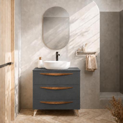 Mueble de baño sobre encimera Arco 3 cajones con patas de Visobath [1]