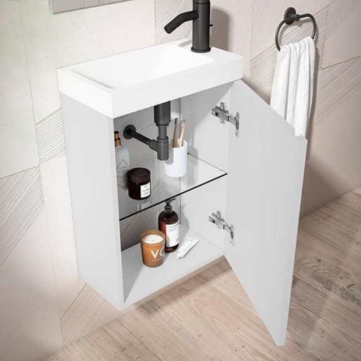 Promo conjunto completo mueble de baño Nido 1 puerta suspendido fondo reducido de Visobath [2]