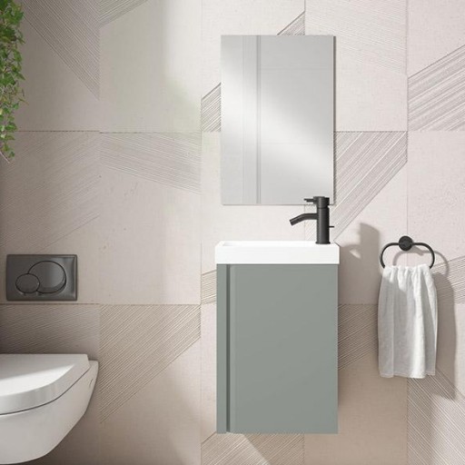 Promo conjunto completo mueble de baño Nido 1 puerta suspendido fondo reducido de Visobath [5]