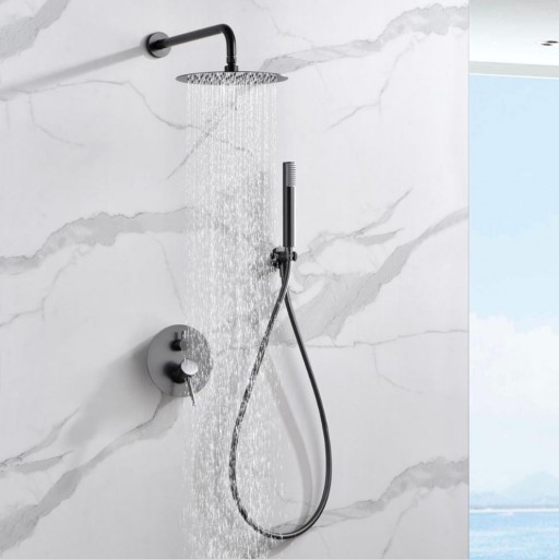 Grifo de ducha empotrado monomando Monza black gun metal de IMEX [1]