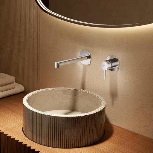 Grifo de lavabo monomando empotrado cromo Toscana de Imex [1]