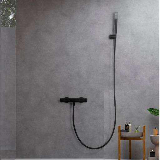 Grifo de baño termostático Monza negro mate de Imex [1]