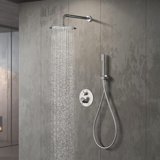 Grifo de ducha empotrado monomando Monza níquel cepillado de IMEX [1]