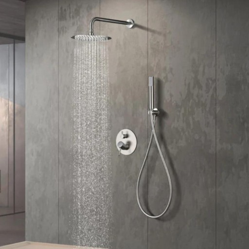 Grifo de ducha empotrado monomando TIVOLI niquel cepillado de IMEX [1]