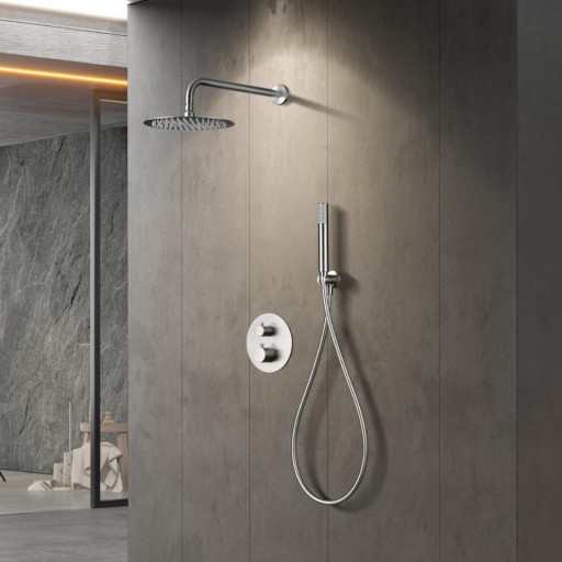 Grifo de ducha empotrado termostático TIVOLI níquel cepillado de IMEX [1]