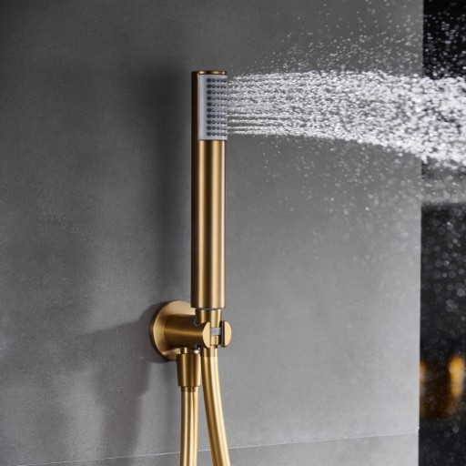 Grifo de ducha empotrado monomando TIVOLI oro cepillado de IMEX [1]