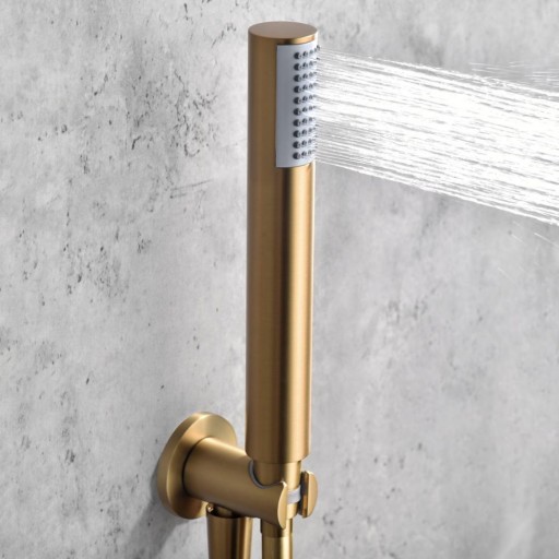 Grifo de ducha empotrado termostático TIVOLI oro cepillado de IMEX [1]