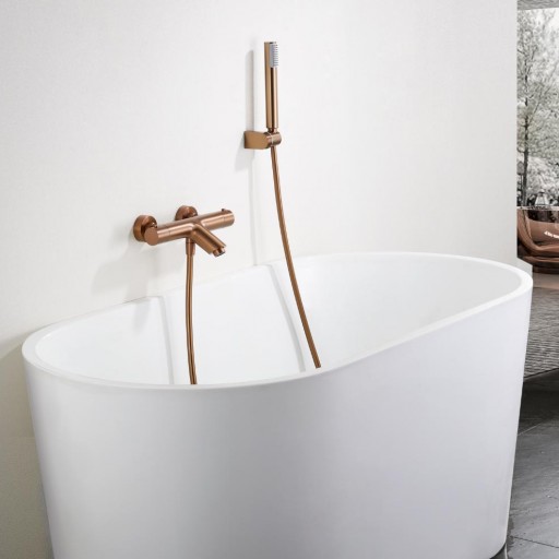 Grifo de baño termostático Monza oro rosa cepillado de Imex [1]