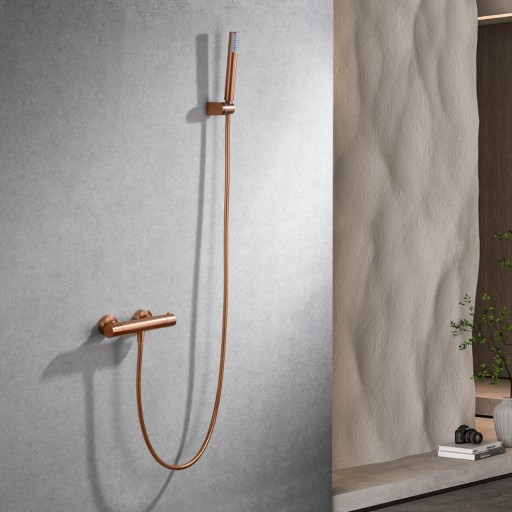 Grifo de baño termostático Monza oro rosa cepillado de Imex [1]