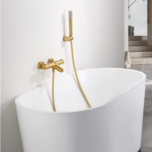 Grifo de baño termostático Monza oro cepillado de Imex [1]