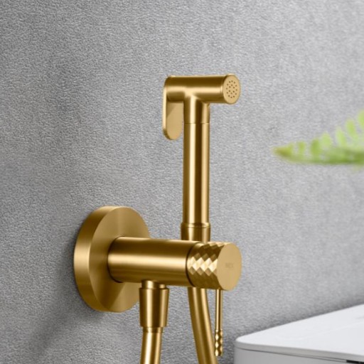 Grifo de bidet Génova empotrado monomando oro cepillado de Imex [1]