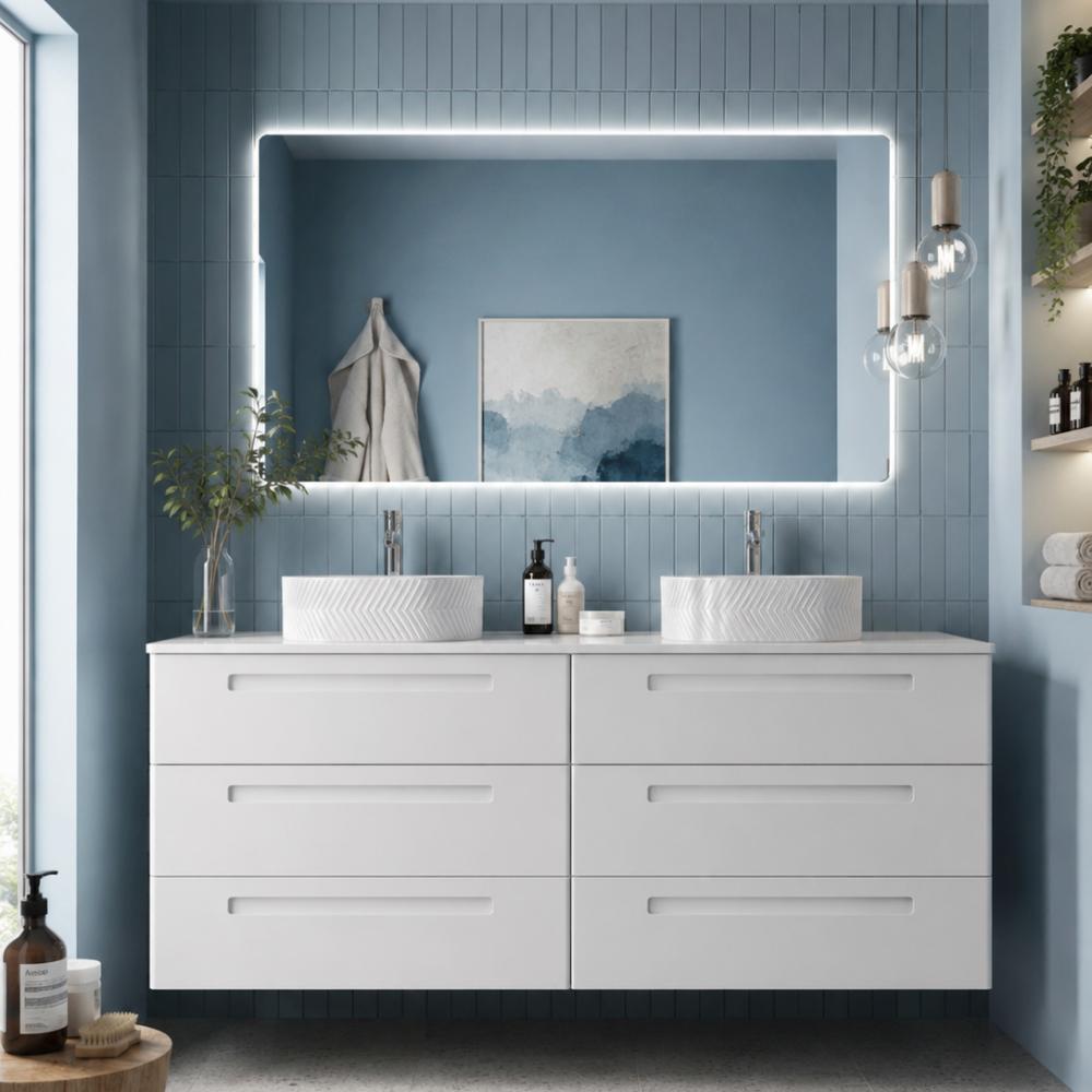 Mueble de baño sobre encimera Paris 6 cajones 2 senos suspendido de Avila Dos