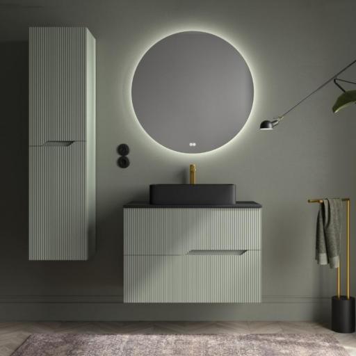 Mueble de baño Bamboo suspendido 2 cajones lavabo sobre-encimera de Coycama con diferentes opciones