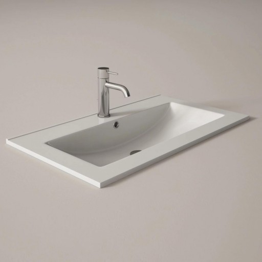 Lavabo Flat integrado cerámico de Visobath