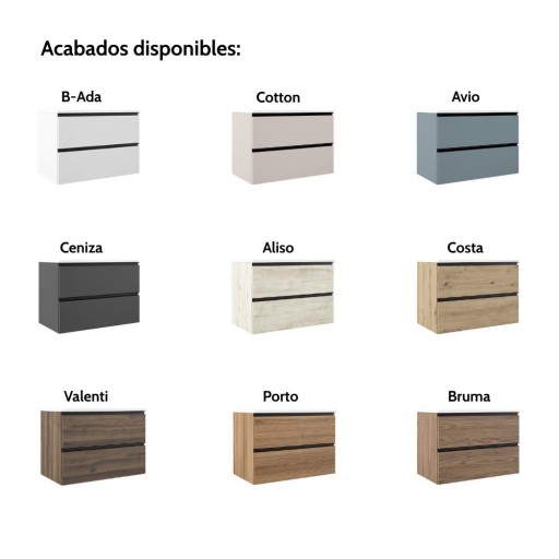 Promo conjunto completo mueble de baño Granada 2 cajones 2 senos suspendido de Visobath [2]